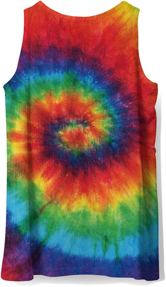 Men's 3D Printed Tie Dye Creative Funny Sleeveless Tank Top Shirts: Clothing