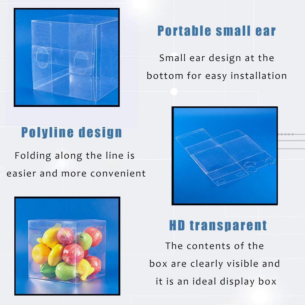 BENECREAT 10PCS Clear Wedding Favour Boxes 13x13x13cm Square PVC Transparent Gift Boxes for Candy Chocolate Birthday Party Gift Wrapping - Image 5