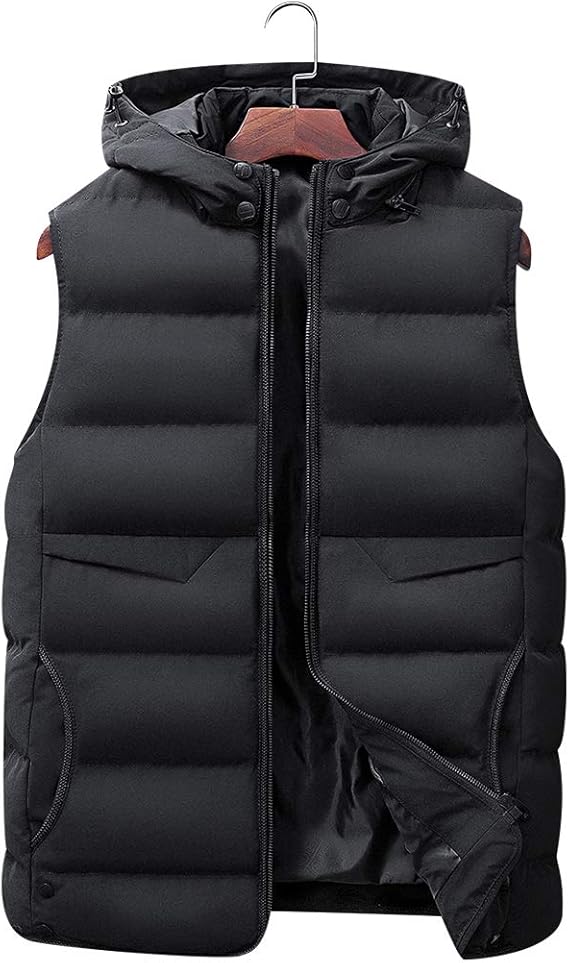 Amazon Bankiku バンキク 中綿ベスト メンズ 無地 ダウンベスト カジュアル おしゃれ ベスト ジャケット フード付き 取り外し可能 暖かい 軽量 防寒 秋冬 ベスト 通販
