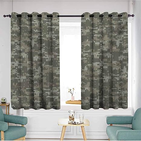 Amazon Co Jp Andytours ドア用カーテン 迷彩 色あせ ユニフォーム パターン クラシック カモフラージュ グランジ ヴィンテージ ファッション 部屋を暗くする ノイズ低減 カーキ オリーブ グリーン W 55 Xl 39 140cm X100cm ホーム キッチン