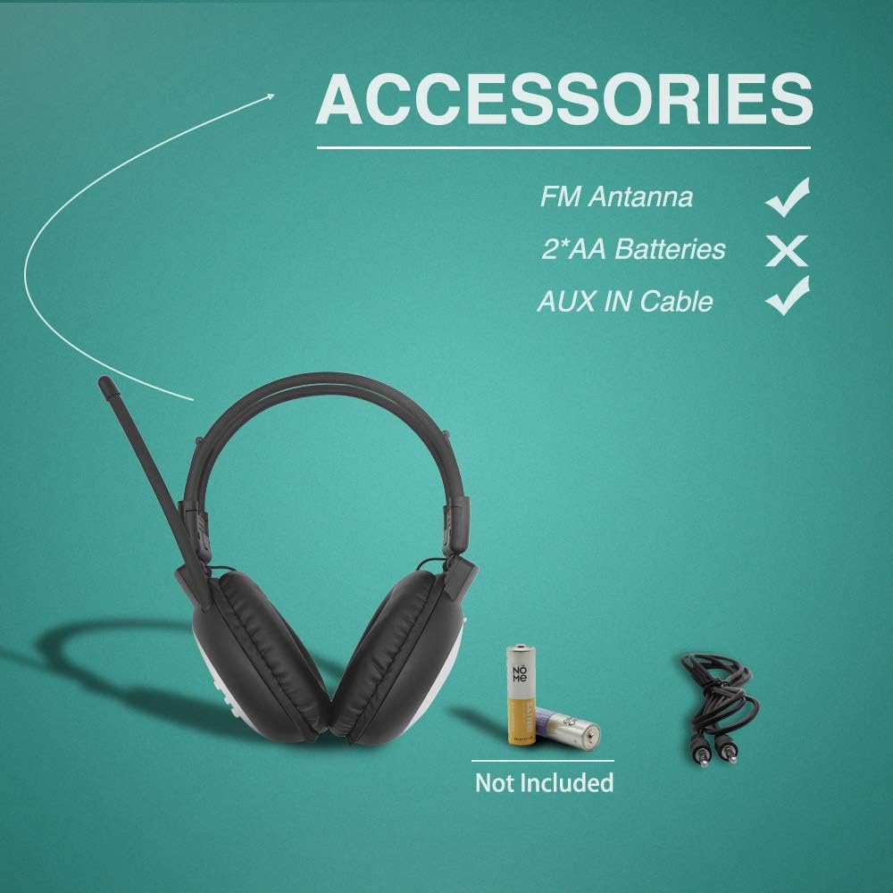 Portable Personal FM Radio Headphones Ear Muffs with Best Reception, Wireless Headset with Radio Built in for Walking, Jogging, Daily Works Powered by 2 AA Batteries (Not Included): Home Audio & Theater