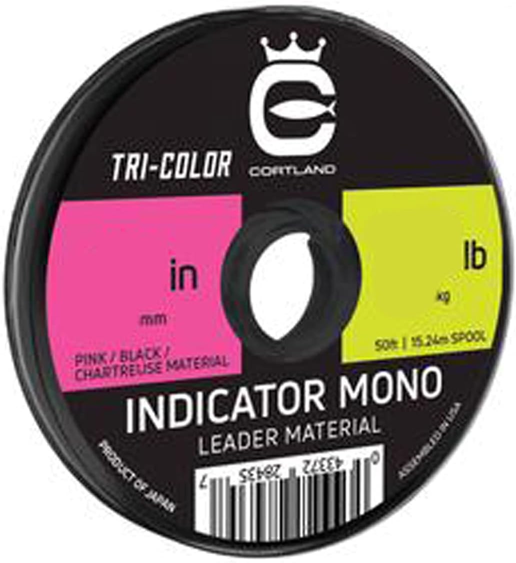 Cortland Indicator Mono Leader Material Tri Color 50ft .012 11.8LB - 284357-img-0