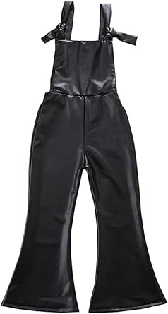 black bell bottom overalls