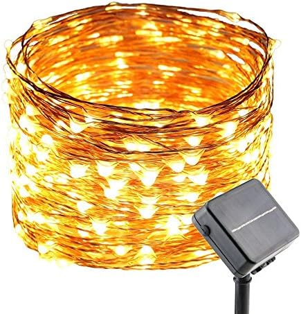 Ruichen Solar LED String Lights, 30M/99Ft 300 LEDs Copper Wire Solar String Lights,8 Modes Warm White Firefly Fairy Lights for Ourdoor, Garden, Party, Weddings, Holiday or Christmas(Warm White)