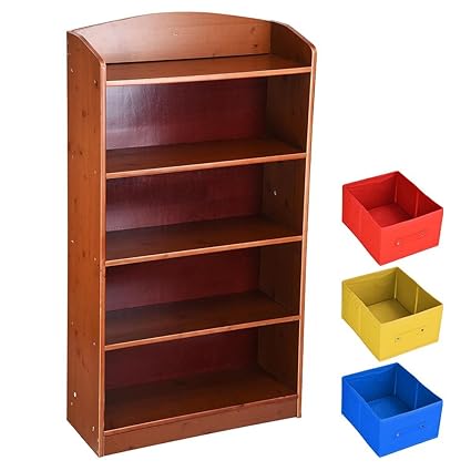 Amazon Com Globe House Products Ghp 5 Shelf Walnut Wood Color