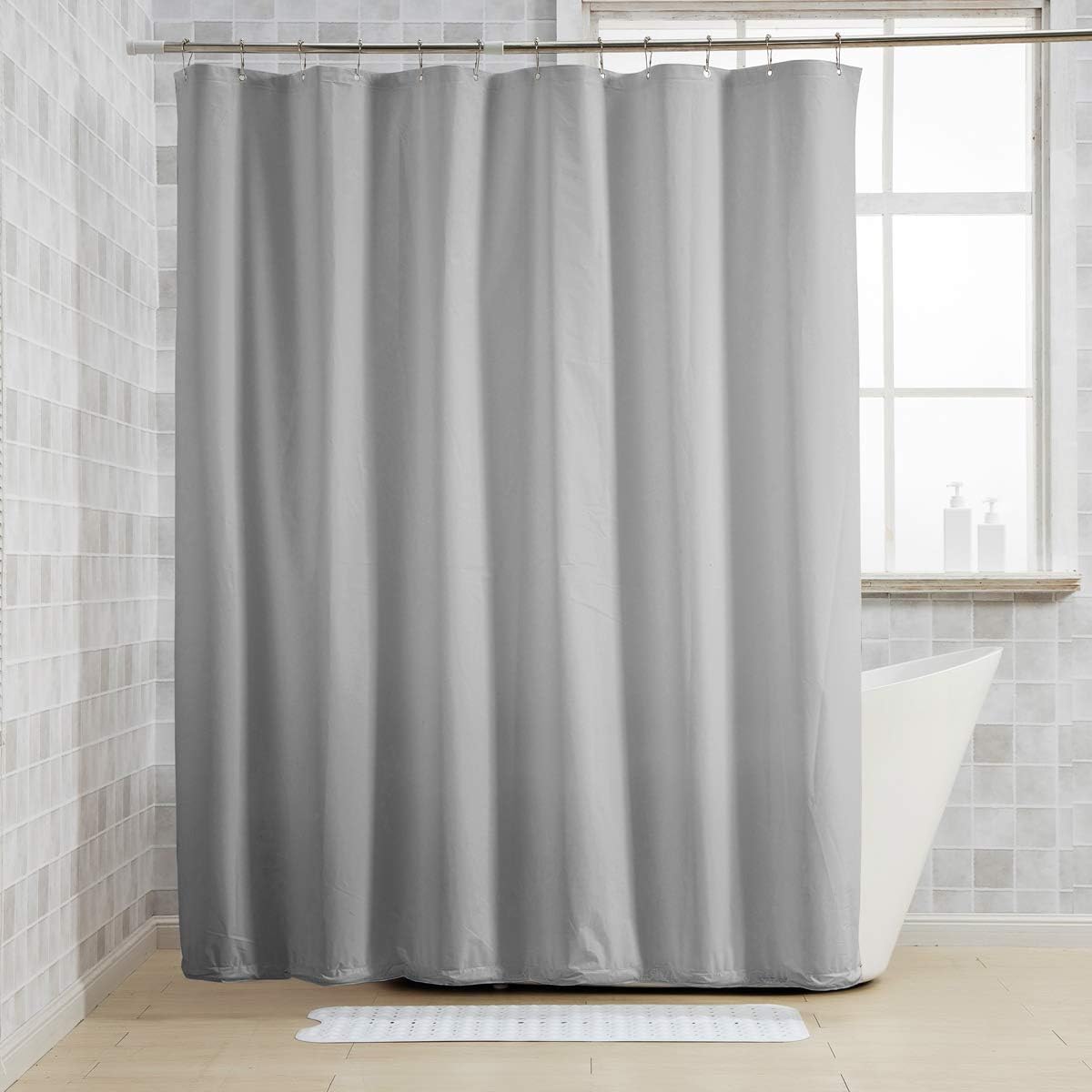Amazon Com Amazerbath 2 Pack Shower Curtain Liner Gray Peva 3g