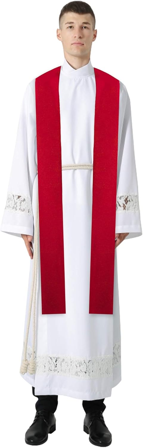 Ivyrobes Unisex Adults Overlay Clergy Stole White: Clothing