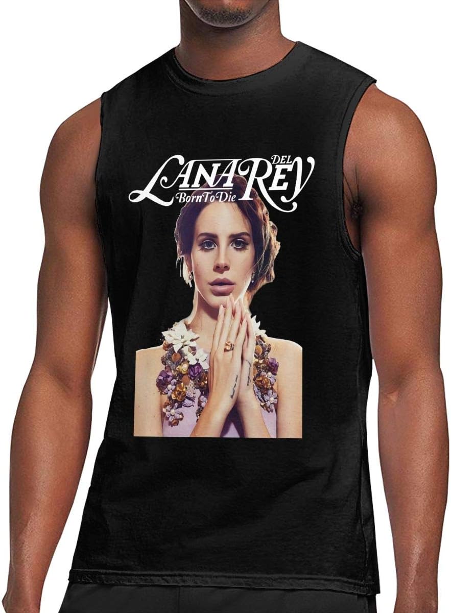 Lana Del Rey T Shirts Men's Sleeveless Round Neck Tops Tank Top Muscle Tees