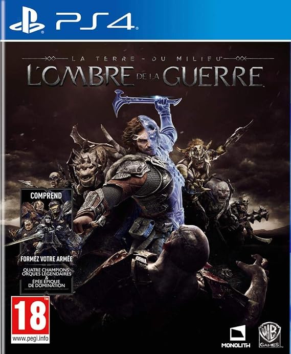 Steelbook Middle-earth: Shadow Of War PS4 - SANS Le Jeu - Avec Fourreau - Très Bon état