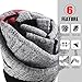 Mens Women Ski Cotton Socks High Performance Thick Warm Wicking Crew Socks for Snowboard Hiking Sports(Long, Black&Blue)