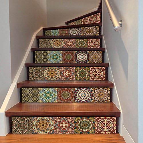 Wonfun Arabic Style Talavera Stair Sticker DIY Baseboard Kitchen Bathroom Waterproof Tiles Decor Art Decal