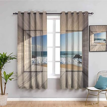 Amazon.com: Beach House Blackout Curtains for Bedroom Modern Lounge
