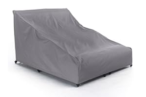 Covermates Outdoor Double Chaise Lounge Cover - Water Resistant Polyester, Drawcord Hem, Mesh Vents, Seating and Chair Covers, Double 58W x 78D x 34H, Charcoal