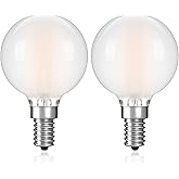 PADMO LUDAZ G16.5 LED Light Bulb 40W Equal 4W Type G Bulb,Dimmable Frosted E12 Globe Bulb,Round Candelabra Light Bulbs for Ch