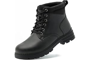 ANJOUFEMME Combat Hiking Boots for Women- Lace up Ankle Work Boots Lightweight Casual Winter Shoes for Backpacking Trekking Walking