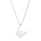 PAVOI 14K White Gold Plated Initial Necklace