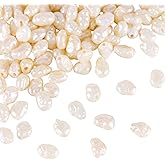 Beadthoven 100Pcs Natural Cultured Freshwater Pearl Beads 3-5mm Irregular Baroque Pearls Creamy White Keshi Pearl Loose Beads Spacers for Jewelry Making DIY Necklace Beading Crafts Supply Hole: 0.5mm