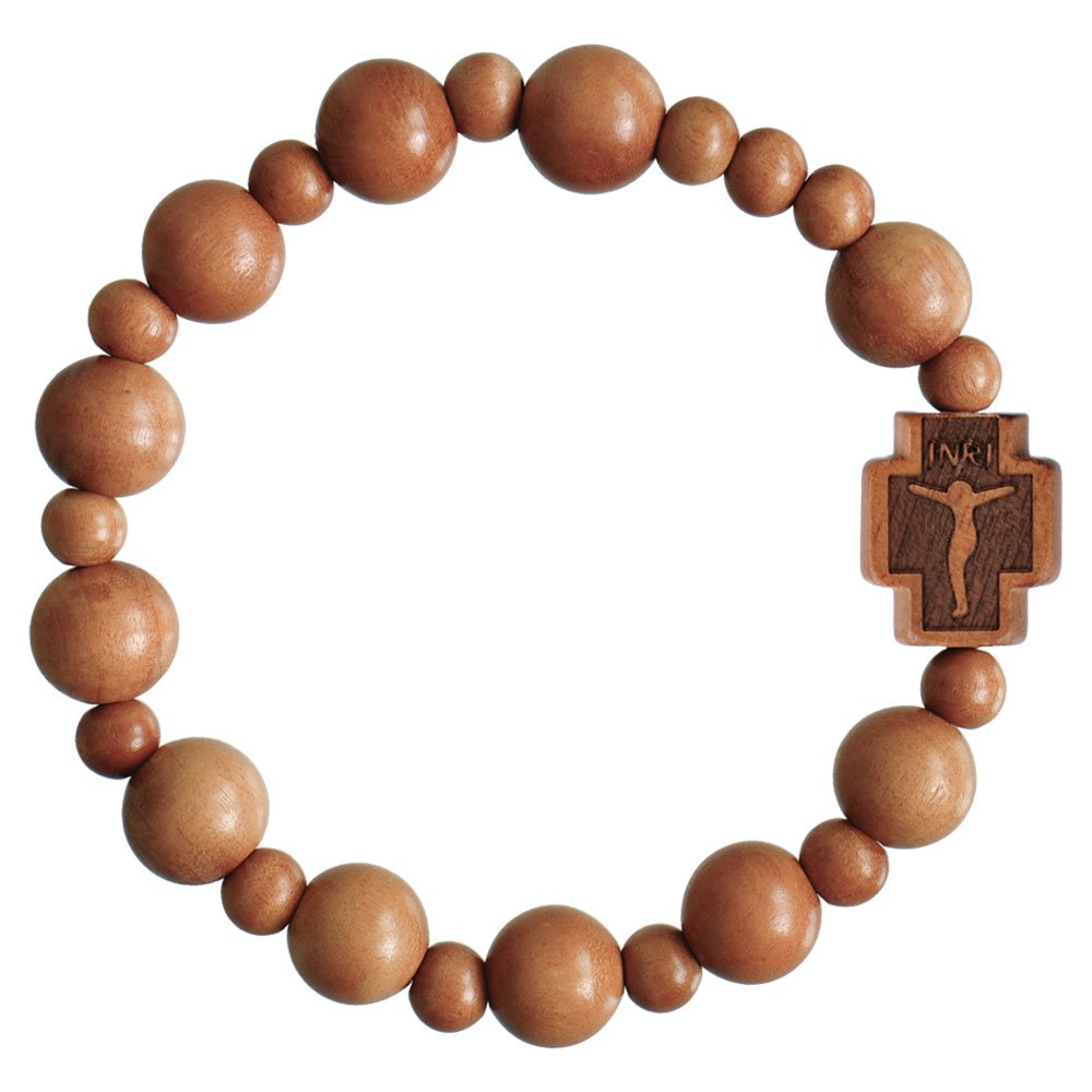 Sine Cera Catholic Rosary Bracelet Jujube Wood 10mm