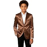 Boys Sport Coat,Size 5-14,Satin Blazer for Boy Suit Jacket | Silky-soft Shine Fabric,Boys Summer Coat,Wedding Ring Bearer Jacket with a Black Flap Pants