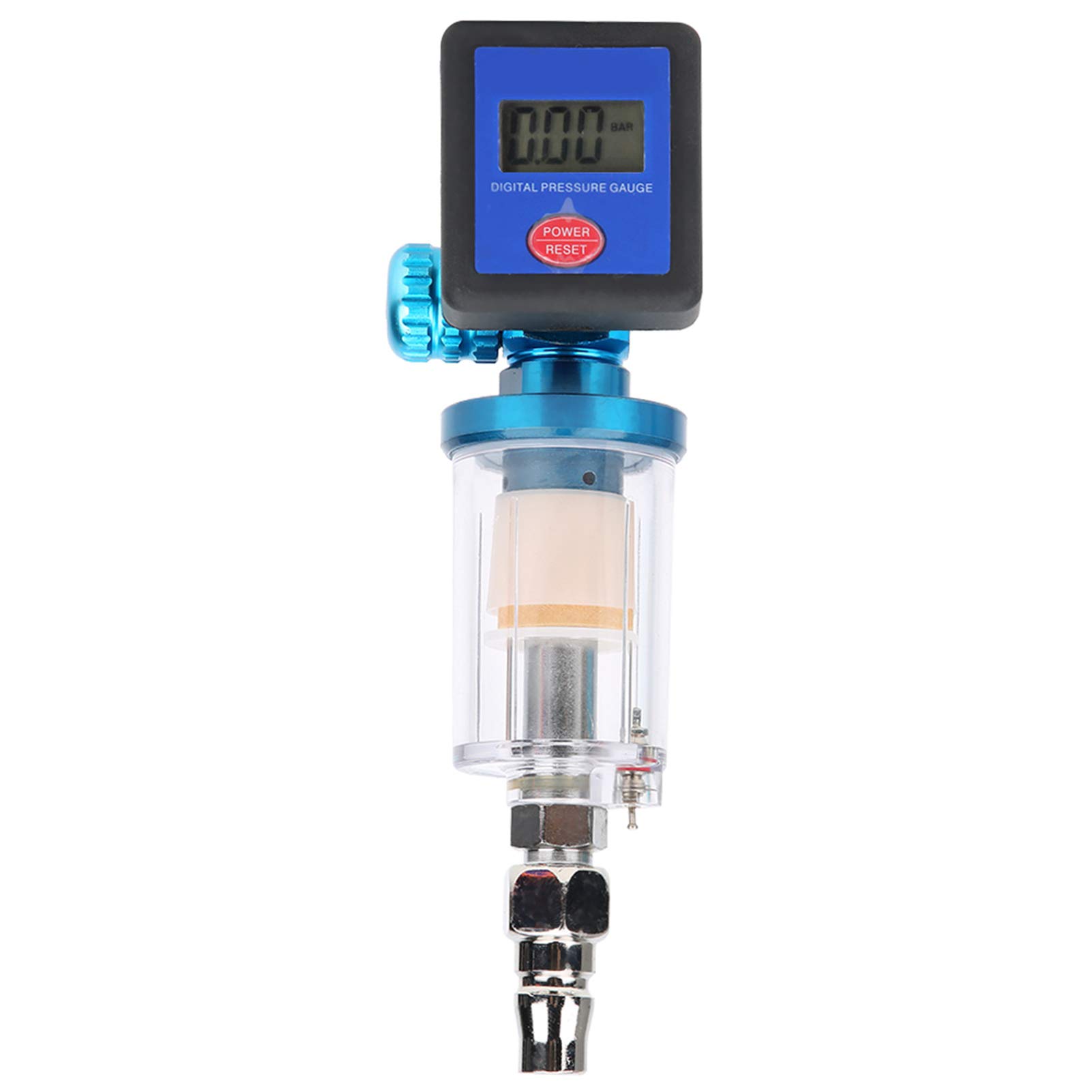 Digital Air Regulator, Air Compressor Filter,140PSI 1/4" Air Pressure Regulator Gauge, Oil Water Trap Filter Regulator, with Connector, for Spray Gun