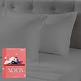 XOOX Linen 100% Egyptian Cotton Standard Pillowcases Set of 2 - Luxury 500 Thread Count Cotton Queen Size Pillowcases (Dark Grey), Soft, Cooling, Breathable Sateen Hotel Quality Pillow Cover