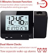 Youshiko Radio Control MSF UK Projection Alarm Clock Dual Alarms LCD Temp & view 7
