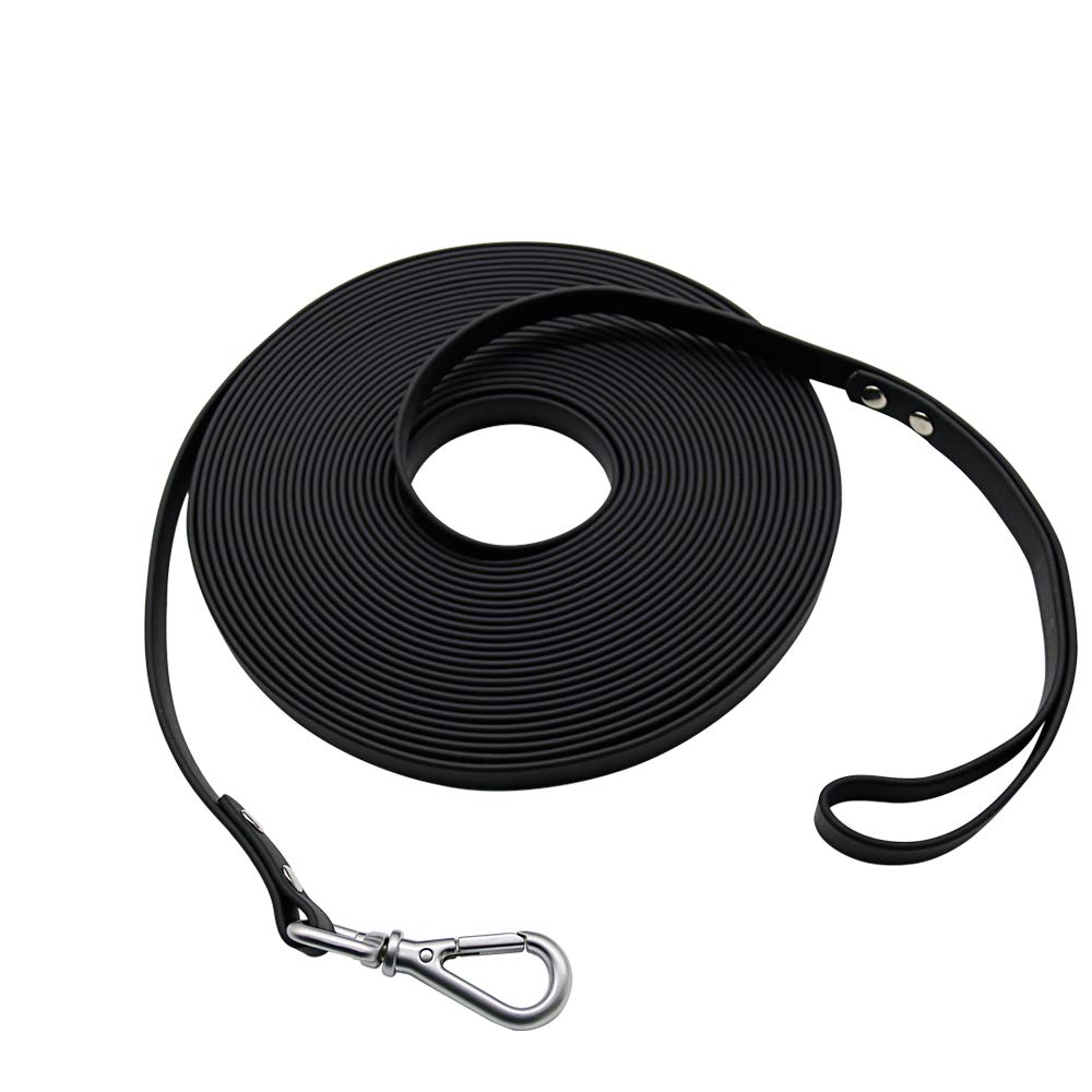Nimble Waterproof Dog Leash Lead Durable Training Rope Outdoor Long Leash 5ft 10ft 13ft 16ft 30ft 50ft Great for Training, Beach, Yard, Play, Camping (50 feet, Black) — image 1