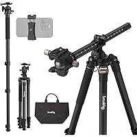 SmallRig 73" Camera Tripod, 360° Rotation Center Column Horizontal Tripod Monopod, with Smartphone Holder, Carrying Bag, Weig