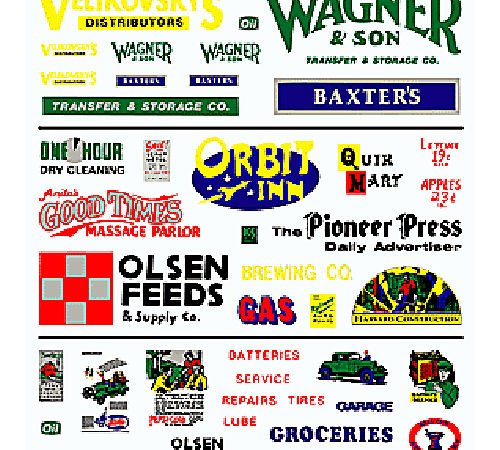 Standard Oil & Business Signs Dry Transfer Decals Woodland Scenics