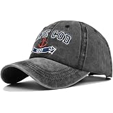 Washed Cotton Cap Cape Cod Embroidered Baseball Cap Peaked Cap Boat Anchor Embroidered Baseball Sun Hat