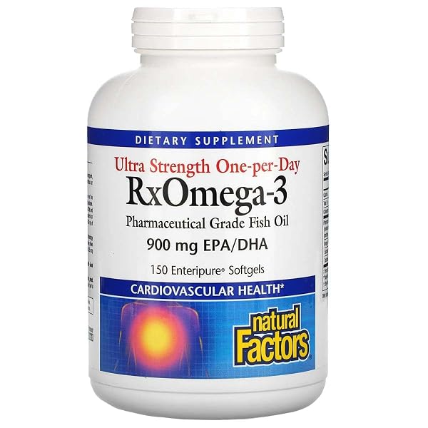 NATURAL FACTORS RXOMEGA-3 ULTRA STRENGTH – BRAIN & HEART HEALTH SUPPORT – EYE HEALTH SUPPLEMENT WITH EPA & DHA – SUPPLEMENT WITH OMEGA-3 FATTY ACIDS & VITAMIN D3-150 SOFTGELS (75 SERVINGS)