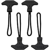 Lovelysp 4PCS Black T-Shaped TPU Zipper Pull Cords | Zipper Pull Replacement for Backpacks Tents Luggage Handbags Refrigerated Bags Sports Equipment