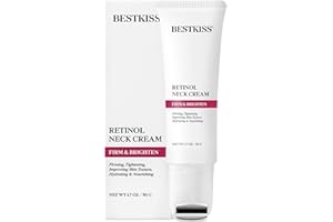 Bestkiss Retinol Neck Firming Cream with Cooling & Massaging Roller Applicator - Hydrates, Lifts, Smoothes Wrinkles, Fine Lin