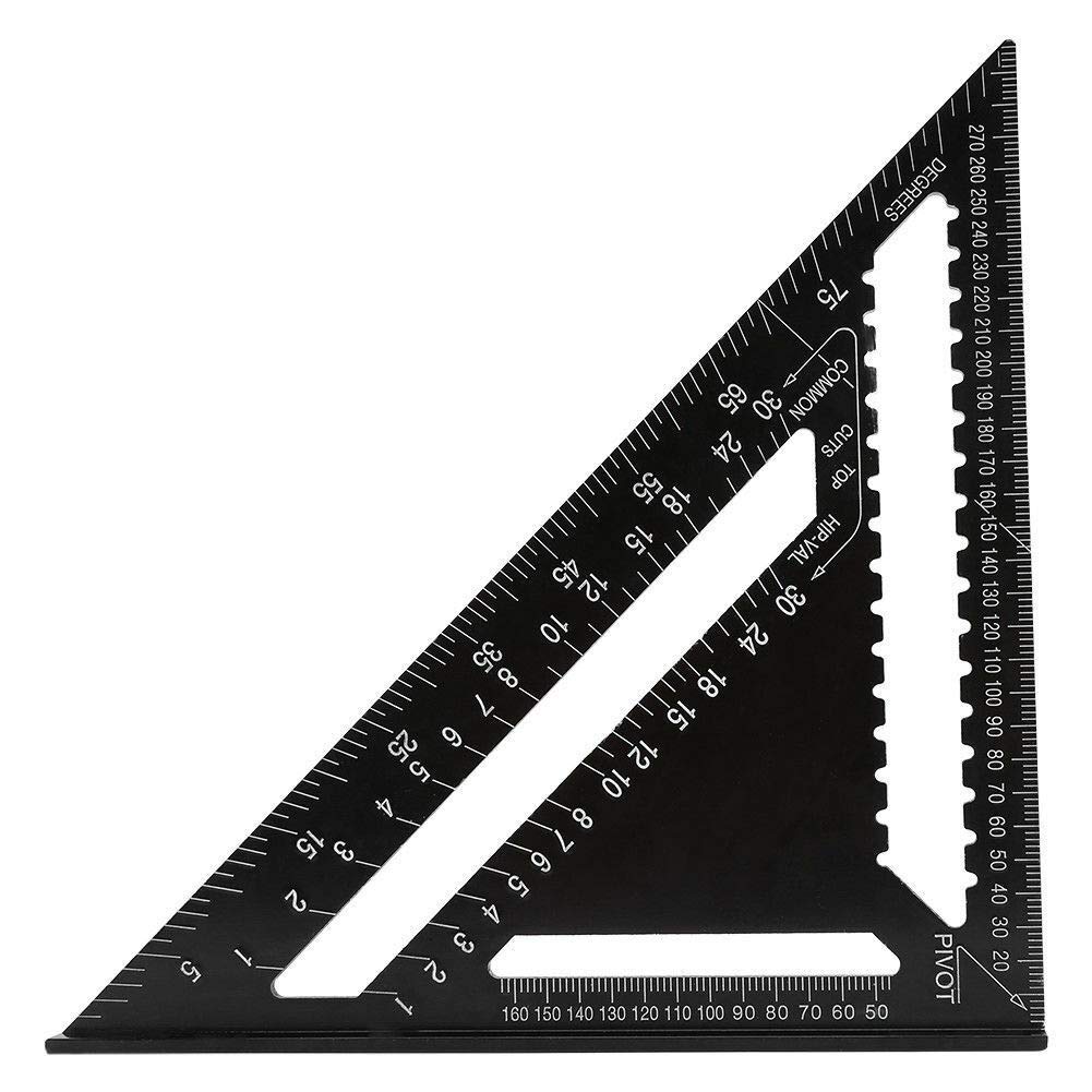 BE-TOOL Measuring Ruler, 12 Inch Aluminum Alloy Triangle Ruler Protractor High Precision Measuring Tool for Engineer Carpenter