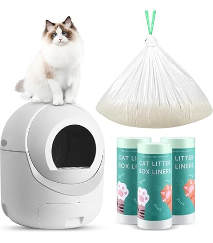 60 Count Self-Cleaning Litter Box Liners - Heavy Duty Drawstring Bags For Litter-Robot 3 & 4