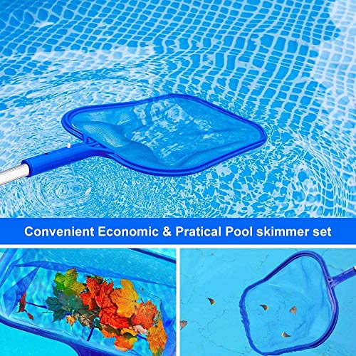 Molbory Pool Leaf Skimmer Net with Pole, Swimming Pool Leaf Skimmer Net with 47\