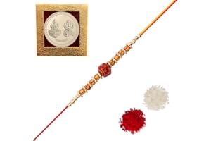 Amba Handicraft Rakhi/Rakhi for Brother/Rudraksha Rakhi/Send rakhi to USA/Rakhi for Brother with Gift Set/Rakhi Bracelet/rakhi for brother and bhabhi/Rakhi Set