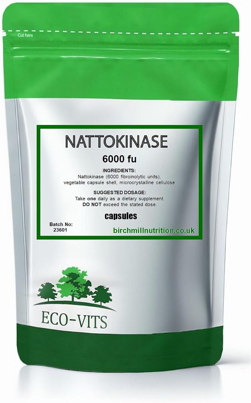 ECO-VITS Nattokinase 6000FU 120 Capsules Recyclable Packaging Sealed
