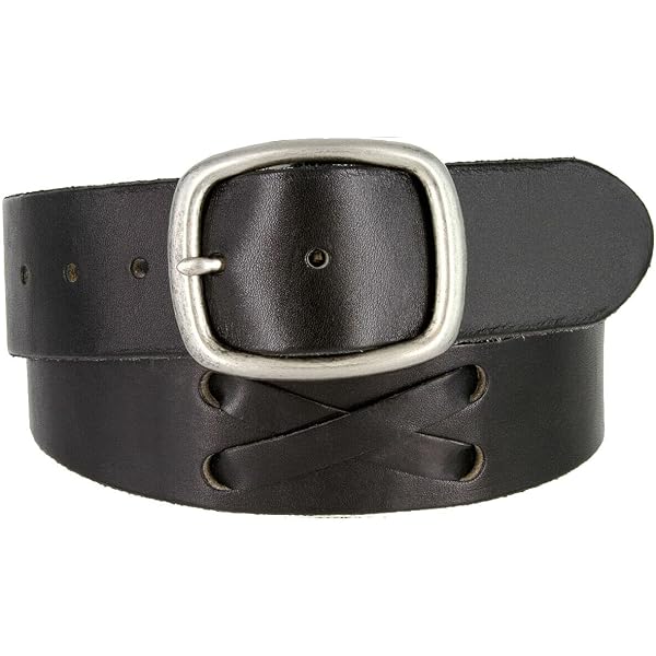 Genuine Buffalo Leather Belt - 1-1/2 Inch Wide, Big & Tall Size Up To 60, Black - View #9