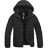 wantdo Men's Quilted Puffer Jacket Hooded Waterproof winter jacket Warm Puffer Coat Outwear