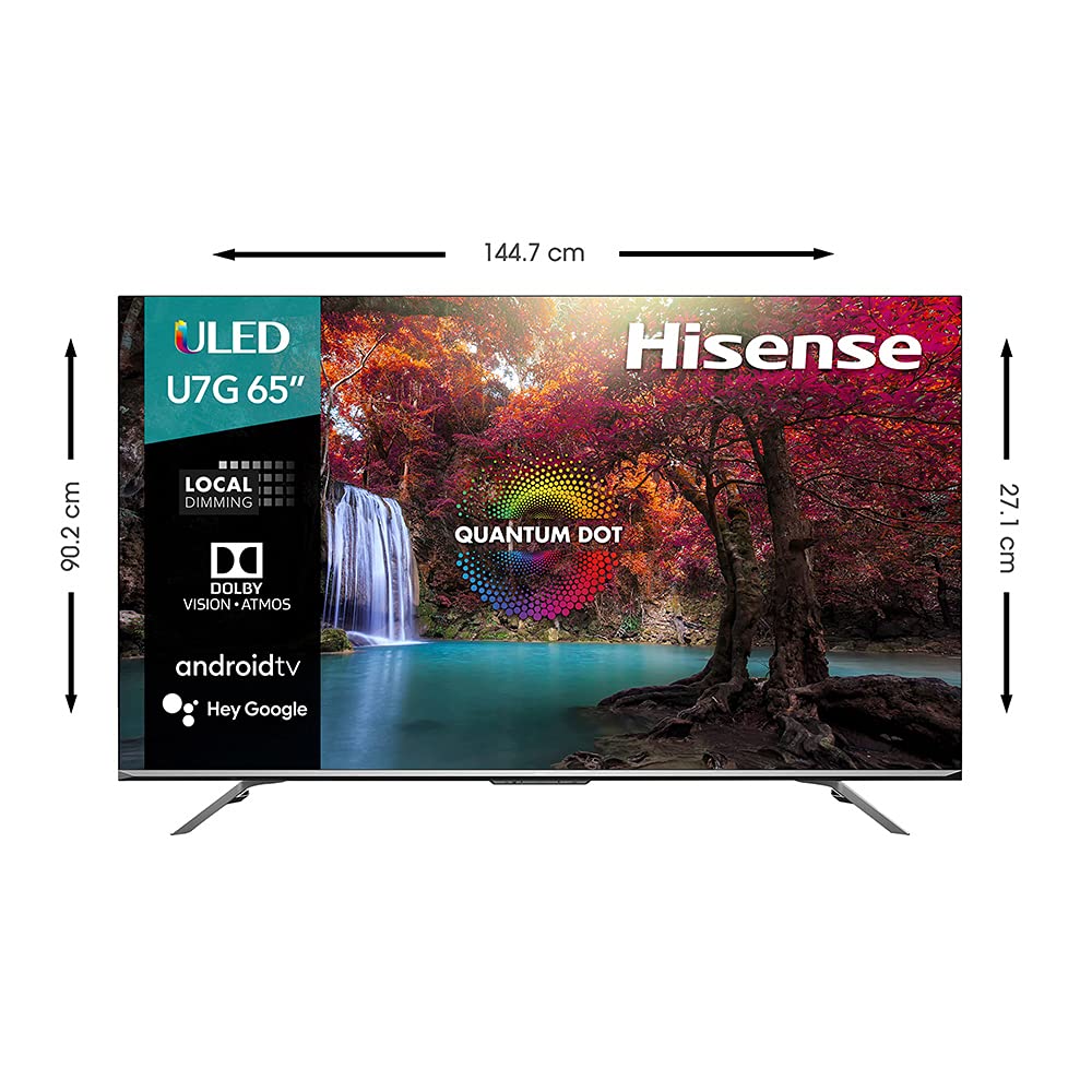 Hisense ULED Premium 65U7G QLED Series 65-inch Android 4K Smart TV with Alexa Compatibility, 1000-nit HDR10+, Dolby Vision & Atmos, 120Hz, HDMI 2.1, Game Mode Pro
