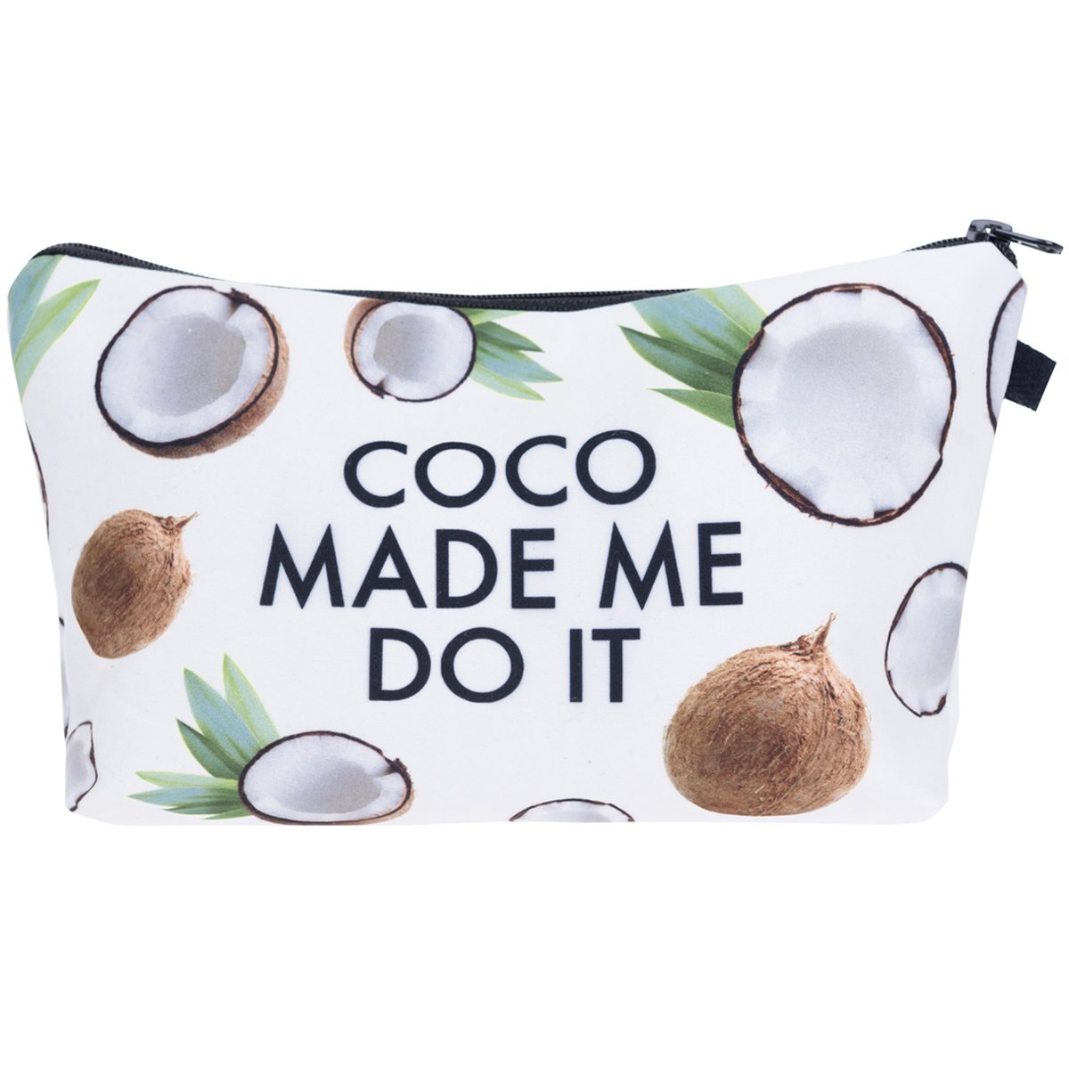 PREMYO Make-Up Pouch Cosmetic Bag Toiletry All Over Printed Design Coco Made me Fits in Handbag Ideal for Essentials Traveling Suitable as Pencil Case