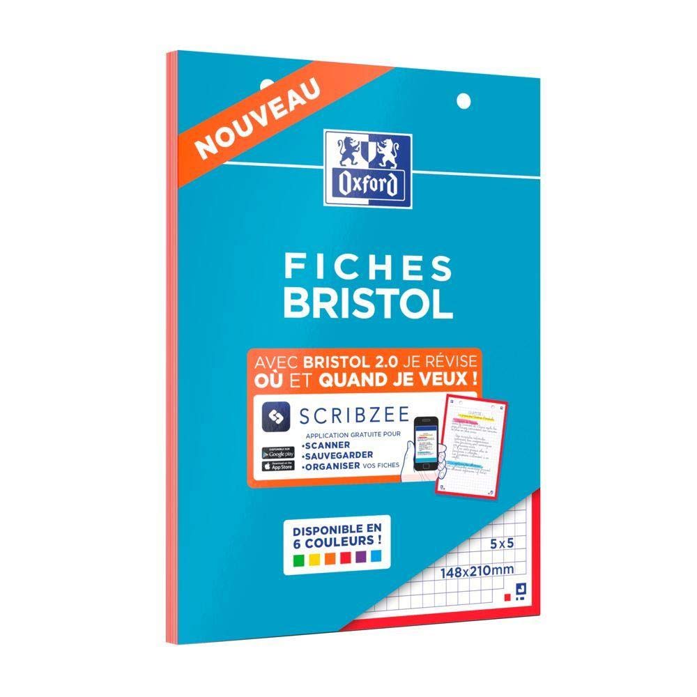 Bristol 2.0 Notepad 148 x 210 mm Perforated Small Squares 5 x 5 mm 30 Sheets Red