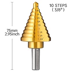IRONANT Titanium Step Drill Bit, 1/4" to