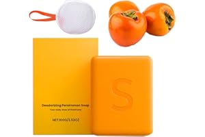 Persimmon Soap Bars,Natural Deodorizing Soap,Face & Body Wash for Sensitive/Mature Skin,Nourishing & Gentle Cleansing,Men & W