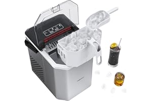magicplux Ice Maker, Self-Cleaning Ice Makers Countertop, 9 Cubes in 6 Mins, 26.5 lbs Ice per Day, Ice Machine with Basket and Scoop for Home/Kitchen/Office/Party