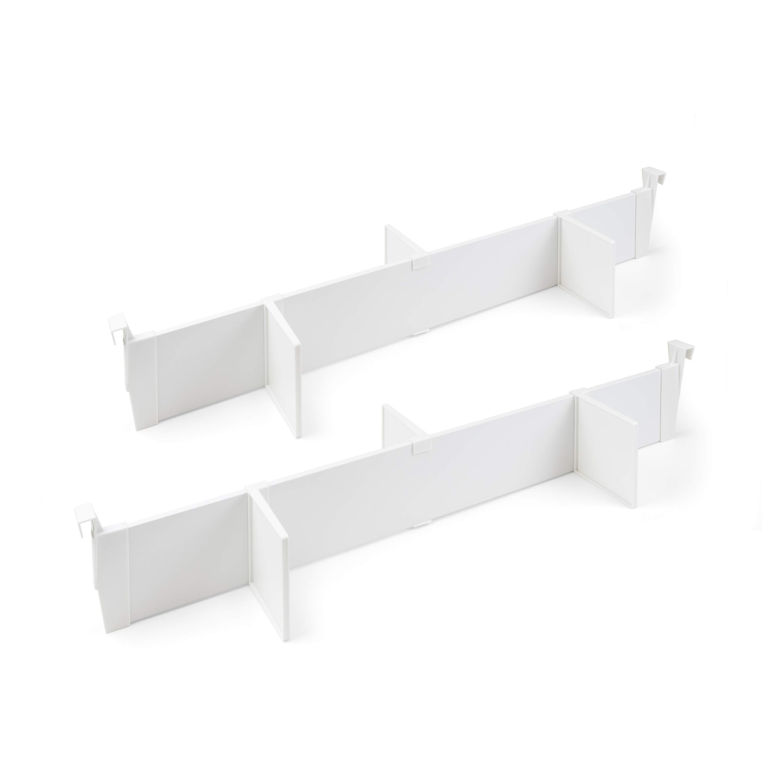 Emuca - Adjustable Drawer Organiser kit, Accessories Drawer dividers 900mm (35,4 inch), Aluminium, White.
