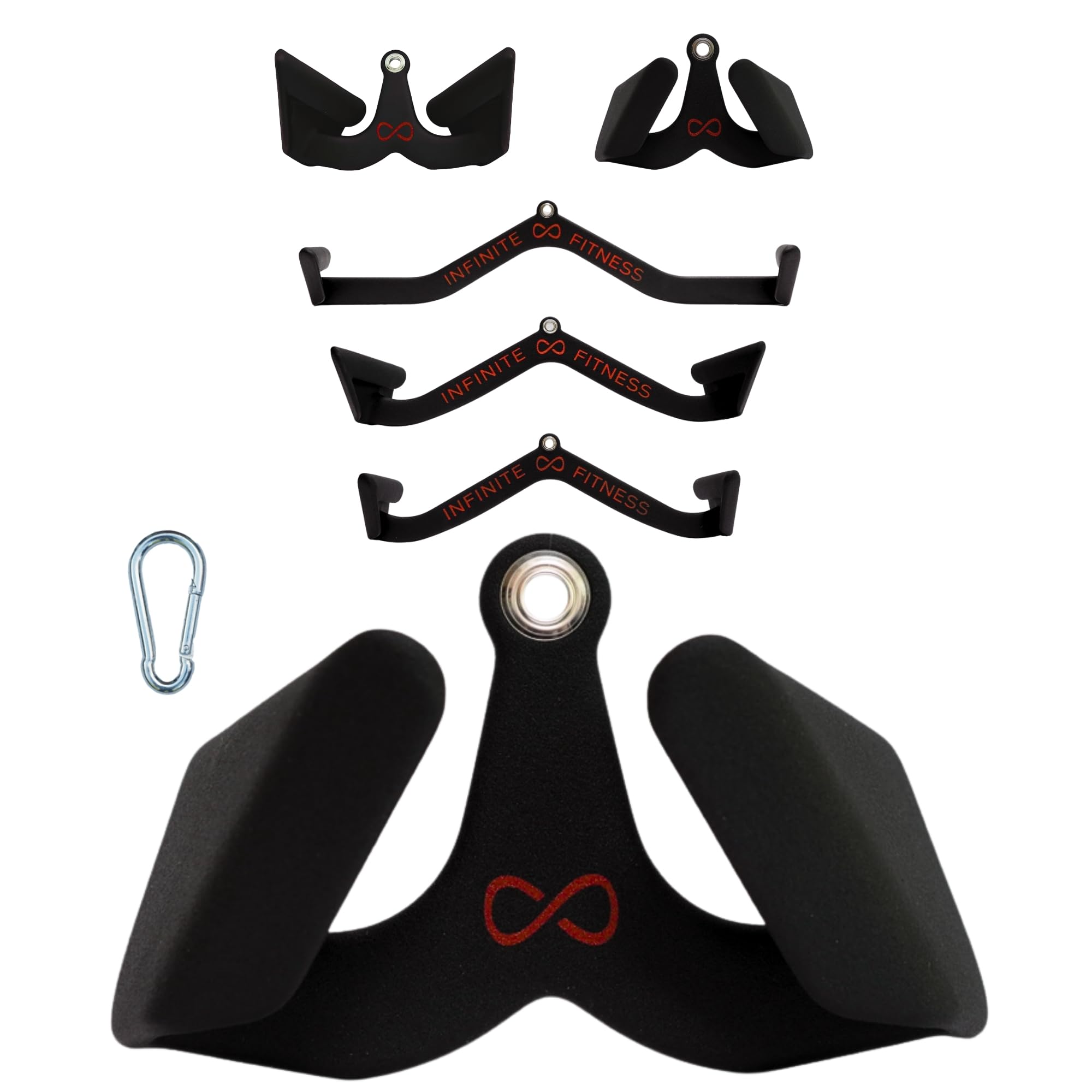 Infinite Fitness Max Grip Home Gym Lat Pull Down Bar Cable Machine Attachments, Back, Biceps, Triceps, Strength Training Handle (25cm Pronated)