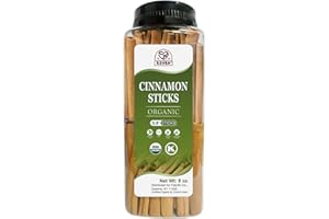 52USA Organic Cinnamon Sticks, Cinnamon 8oz (226g), Cinnamon Sticks Whole, 100% Raw, USDA & Kosher Certified, Gluten Free, Non-GMO, Pure & Fresh Cinnamon, Perfect for Baking, Cooking & Beverages