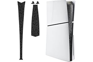 Luck&Link Skin Sticker for PS5 Slim Console Center Part Protection Texture Sticker, for PS5 Silm Digital Edition and Disc Edition Host Middle Strip Texture Skin Scratch Resistant (Honeycomb-Black)